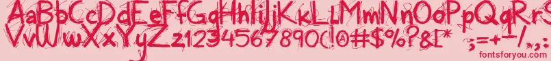 Alloveragain Font – Red Fonts on Pink Background