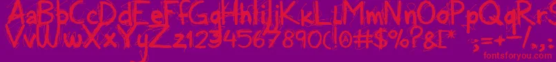 Alloveragain Font – Red Fonts on Purple Background