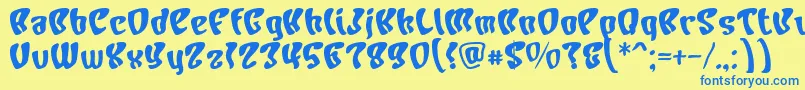 Charb Font – Blue Fonts on Yellow Background