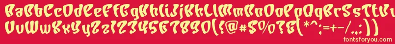 Charb-Schriftart – Gelbe Schriften auf rotem Hintergrund