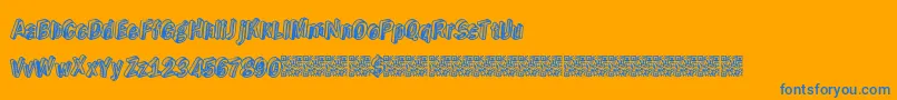 Realgold Font – Blue Fonts on Orange Background