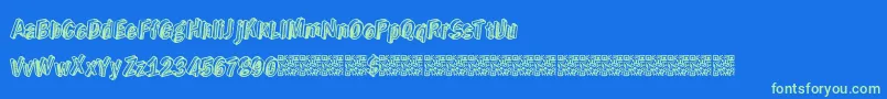 Realgold Font – Green Fonts on Blue Background