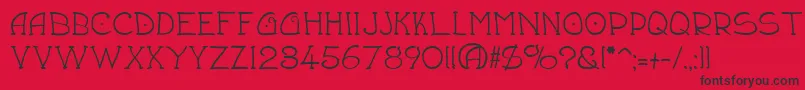Draughtsman-Schriftart – Schwarze Schriften auf rotem Hintergrund