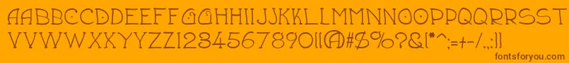 Saiba mais sobre a fonte Draughtsman Fonte Draughtsman – fontes marrons em um fundo laranja