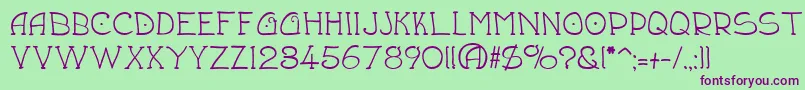 Draughtsman Font – Purple Fonts on Green Background