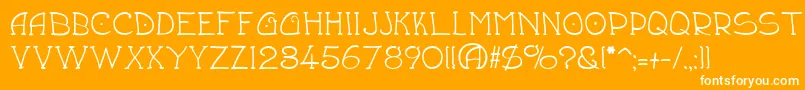 Draughtsman Font – White Fonts on Orange Background