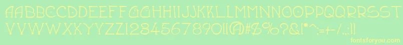 Draughtsman-fontti – keltaiset fontit vihreällä taustalla
