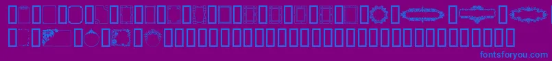 FramesAndHeaders-Schriftart – Blaue Schriften auf violettem Hintergrund