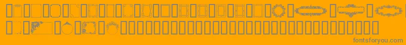 FramesAndHeaders-Schriftart – Graue Schriften auf orangefarbenem Hintergrund