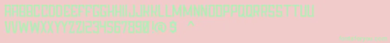 Fonte Chapter76Demo – fontes verdes em um fundo rosa