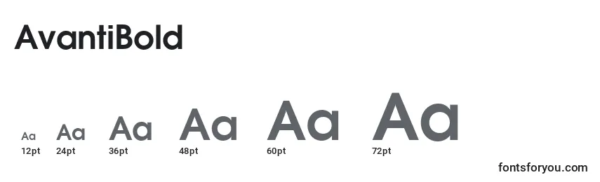Размеры шрифта AvantiBold