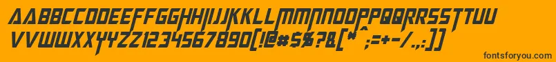 Fonte MegatronCondensedItalic – fontes pretas em um fundo laranja