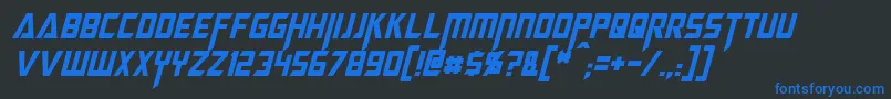 MegatronCondensedItalic Font – Blue Fonts on Black Background