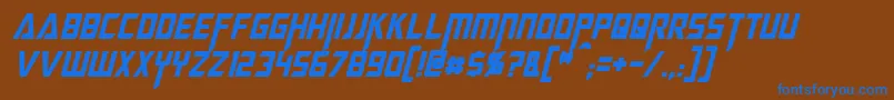 MegatronCondensedItalic Font – Blue Fonts on Brown Background