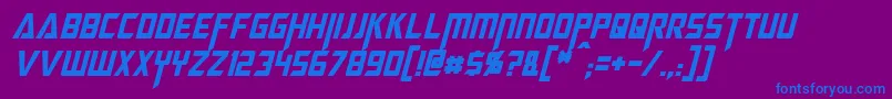 MegatronCondensedItalic Font – Blue Fonts on Purple Background