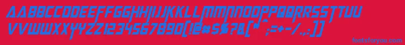 MegatronCondensedItalic Font – Blue Fonts on Red Background