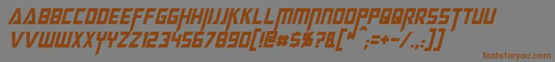 MegatronCondensedItalic Font – Brown Fonts on Gray Background