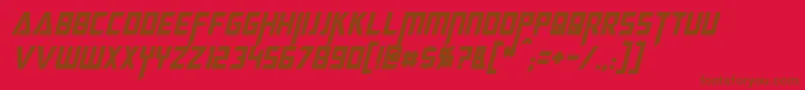 Police MegatronCondensedItalic – polices brunes sur fond rouge
