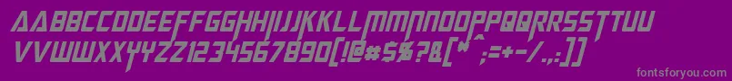 Police MegatronCondensedItalic – polices grises sur fond violet
