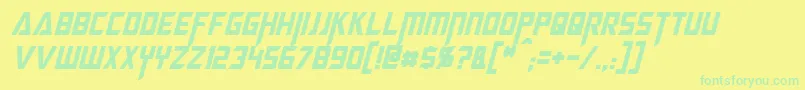 Weitere Informationen zur MegatronCondensedItalic-Schriftart MegatronCondensedItalic-Schriftart – Grüne Schriften auf gelbem Hintergrund