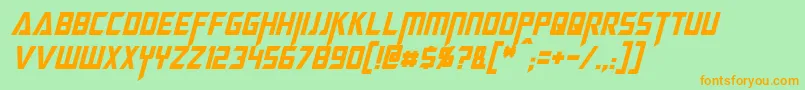 MegatronCondensedItalic Font – Orange Fonts on Green Background