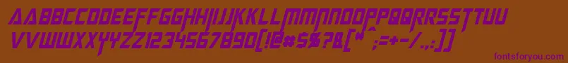 MegatronCondensedItalic Font – Purple Fonts on Brown Background