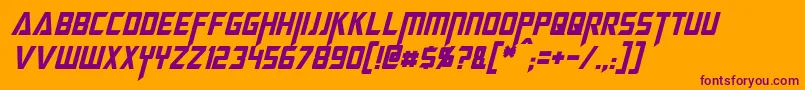 MegatronCondensedItalic Font – Purple Fonts on Orange Background