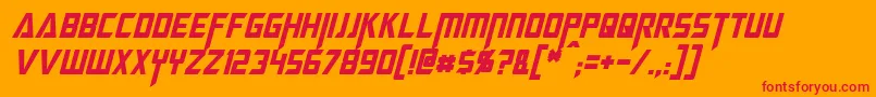 MegatronCondensedItalic Font – Red Fonts on Orange Background