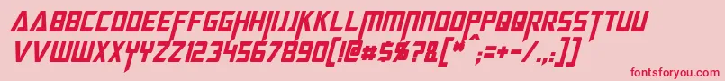 MegatronCondensedItalic Font – Red Fonts on Pink Background