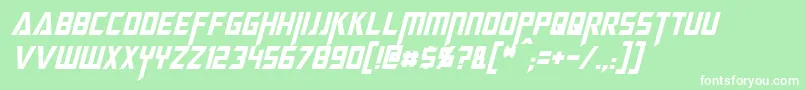 MegatronCondensedItalic Font – White Fonts on Green Background