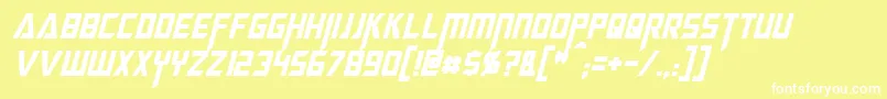 MegatronCondensedItalic Font – White Fonts on Yellow Background