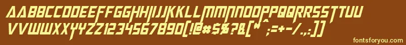 MegatronCondensedItalic Font – Yellow Fonts on Brown Background
