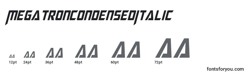 MegatronCondensedItalic Font Sizes