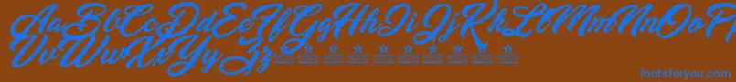 YananeskaPersonalUse Font – Blue Fonts on Brown Background