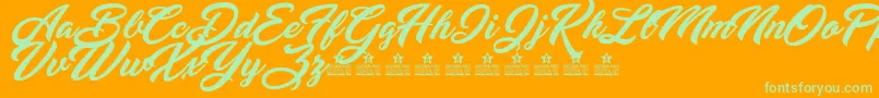 YananeskaPersonalUse Font – Green Fonts on Orange Background