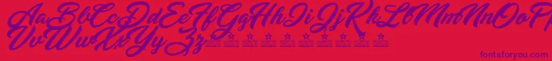 YananeskaPersonalUse Font – Purple Fonts on Red Background