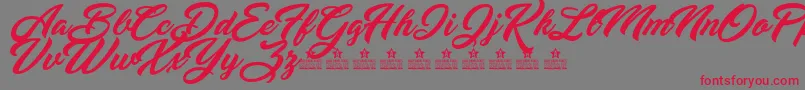 YananeskaPersonalUse Font – Red Fonts on Gray Background