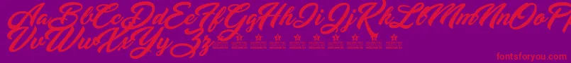 YananeskaPersonalUse Font – Red Fonts on Purple Background