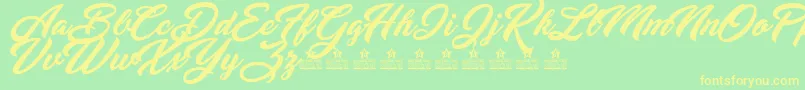 More about YananeskaPersonalUse Font YananeskaPersonalUse Font – Yellow Fonts on Green Background