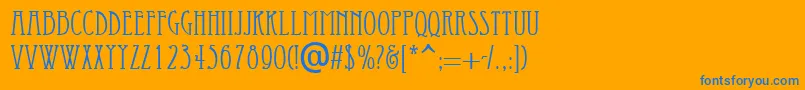 EtappoRegular-Schriftart – Blaue Schriften auf orangefarbenem Hintergrund