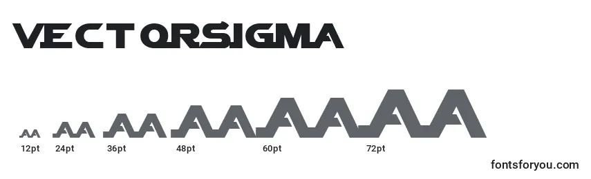 Размеры шрифта VectorSigma
