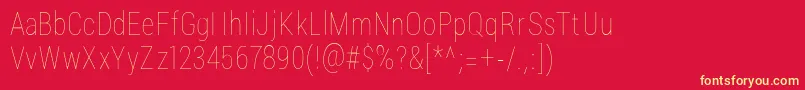 LuginaFpLight Font – Yellow Fonts on Red Background