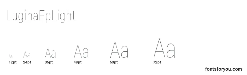 LuginaFpLight Font Sizes