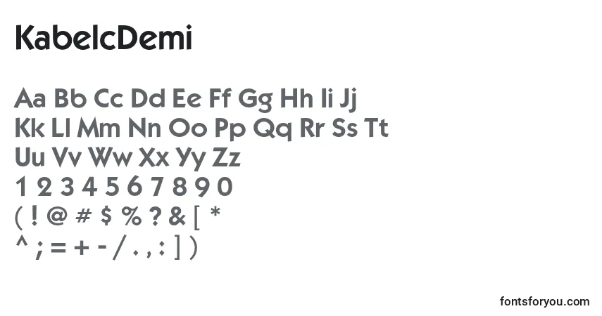 A fonte KabelcDemi – alfabeto, números, caracteres especiais