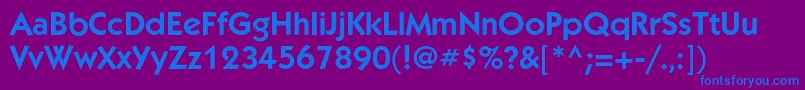 KabelcDemi-Schriftart – Blaue Schriften auf violettem Hintergrund