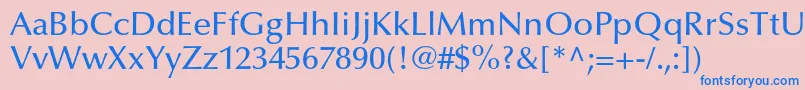 OptimaltstdMedium Font – Blue Fonts on Pink Background