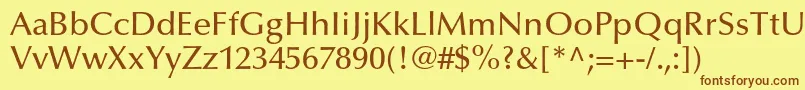OptimaltstdMedium Font – Brown Fonts on Yellow Background