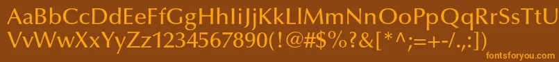 OptimaltstdMedium Font – Orange Fonts on Brown Background