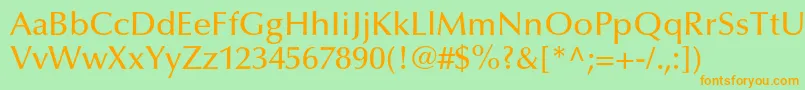 OptimaltstdMedium Font – Orange Fonts on Green Background