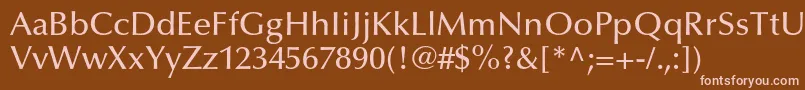 OptimaltstdMedium Font – Pink Fonts on Brown Background